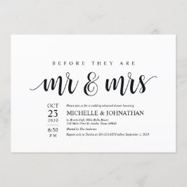 Bevor sie sind, laden Probe und Mr. Einladung