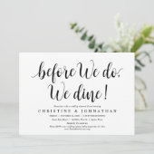 Bevor wir das tun, essen wir, Hochzeit Probe Abend Einladung (Stehend Vorderseite)