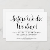 Bevor wir das tun, essen wir, Hochzeit Probe Abend Einladung (Vorne/Hinten)