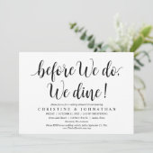 Bevor wir das tun, essen wir, Hochzeit Probe Abend Einladung (Stehend Vorderseite)