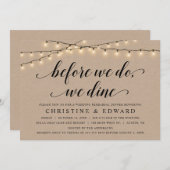 Bevor wir das tun, essen wir, Hochzeit Probe, Kraf Einladung (Vorne/Hinten)