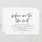 Bevor wir den Knoten Krawatte, Hochzeit Probe Aben Einladung (Vorne/Hinten)