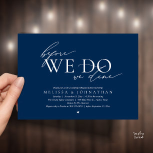 Bevor wir es tun, dinieren wir, Hochzeitsprobe-Din Einladung