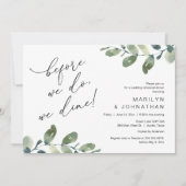 Bevor wir es tun, essen wir, Hochzeit Probe Abende Einladung (Vorderseite)