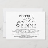 Bevor wir es tun, essen wir, Hochzeit Probe Abende Einladung (Vorderseite)