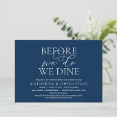 Bevor wir es tun, essen wir, Hochzeit Probe Abende Einladung (Stehend Vorderseite)