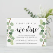 Bevor wir es tun, essen wir, Hochzeit Probe Abende Einladung (Stehend Vorderseite)