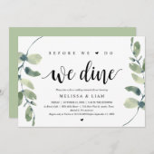 Bevor wir es tun, essen wir, Hochzeit Probe Abende Einladung (Vorne/Hinten)