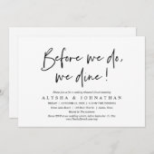 Bevor wir es tun, essen wir, Hochzeit Probe Abende Einladung (Vorne/Hinten)