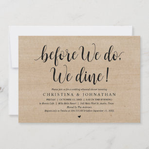 Bevor wir es tun, essen wir, Hochzeit Probe Abende Einladung