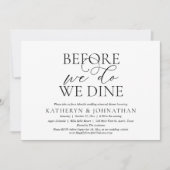 Bevor wir es tun, essen wir, Hochzeit Probe Abende Einladung (Vorderseite)
