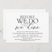 Bevor wir es tun, essen wir, Hochzeit Probe Dinner Einladung (Vorne/Hinten)