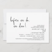 Bevor wir es tun, essen wir, Probe, Schwarz Einladung (Vorderseite)