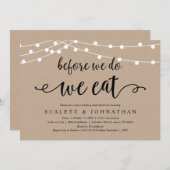 Bevor wir es tun, essen wir rustikale Probe Abende Einladung (Vorne/Hinten)