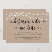 Bevor wir es tun, essen wir rustikale Probe Einladung (Vorne/Hinten)