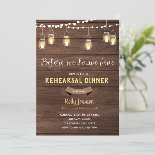 Bevor wir essen Einladung (Stehend Vorderseite)