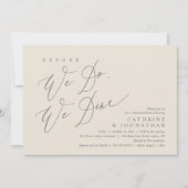 Bevor wir essen, essen wir Hochzeit Probe Dinner Einladung (Vorderseite)