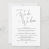 Bevor wir essen, essen wir Hochzeit Probe Dinner Einladung (Vorderseite)