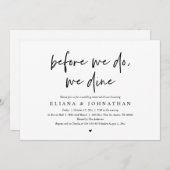 Bevor wir essen, essen wir Hochzeit Probe Dinner Einladung (Vorne/Hinten)