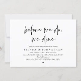 Bevor wir essen, essen wir Hochzeit Probe Dinner Einladung