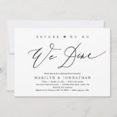 Bevor wir essen, essen wir Hochzeit Probe Dinner Einladung (Vorderseite)