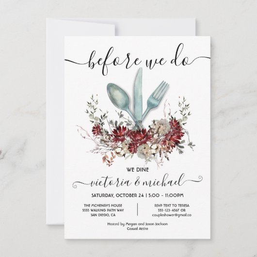 Bevor wir essen, essen wir Probe Einladung (Vorderseite)