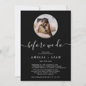 Bevor wir Foto Schwarz Probe Abendessen Einladung (Vorderseite)