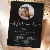 Bevor wir Foto Schwarz Probe Abendessen Einladung