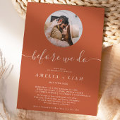 Bevor wir Foto Terrakotta Probe Abendessen Einladung