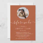 Bevor wir Foto Terrakotta Probe Abendessen Einladung (Vorderseite)