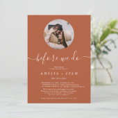 Bevor wir Foto Terrakotta Probe Abendessen Einladung (Stehend Vorderseite)