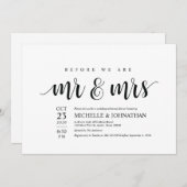 Bevor wir Herr- und Fraudinner Invitation Karte (Vorne/Hinten)