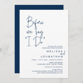 Bevor wir "I Do" sagen, Hochzeit Probe Dinner Einladung (Vorne/Hinten)