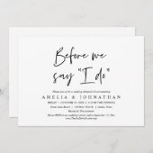 Bevor wir "I Do" sagen, Hochzeit Probe Dinner Einladung (Vorne/Hinten)