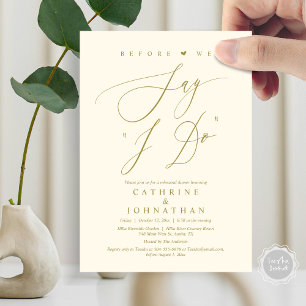 Bevor wir "I Do" sagen, Hochzeit Probe Dinner Einladung