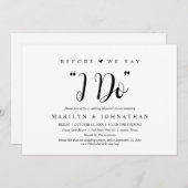 Bevor wir "I Do" sagen, Hochzeit Probe Dinner Einladung (Vorne/Hinten)