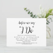 Bevor wir "I Do" sagen, Hochzeit Probe Dinner Einladung (Stehend Vorderseite)