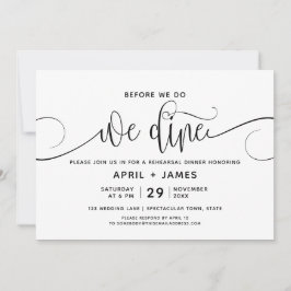 Bevor wir machen essen wir Probe Abendessen Einlad Einladung