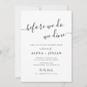 bevor wir Probe-Dinner Einladung (Vorderseite)