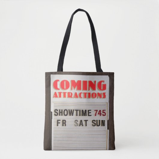 Bevorstehende Attraktionen Theaterzeichen Tasche (Vorderseite)