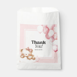 Bevorzugen Bags Baby Dusche Rosa Bär und Balloons Geschenktütchen