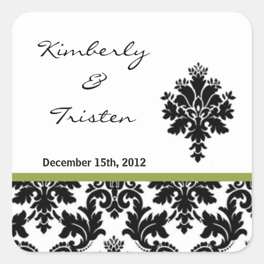 Bevorzugen Sie Sticker Black Green Damask Spitzen (Vorderseite)
