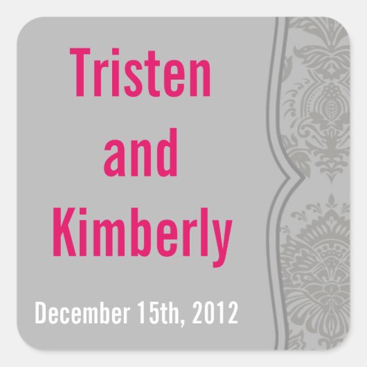 Bevorzugen Sie Sticker Modernes Gray Damask Spitze (Vorderseite)