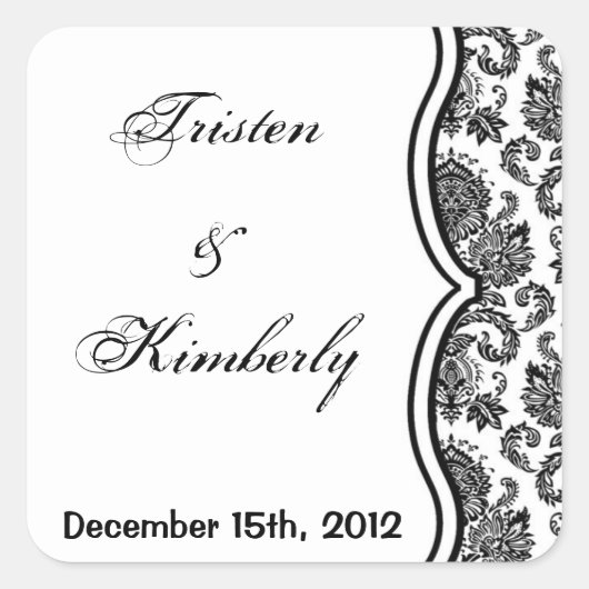 Bevorzugen Sie Sticker Schwarz-weiß Damask Lace Pr (Vorderseite)