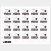 Bevorzugen Sticker Black Red Damask Lace Print (Blatt)