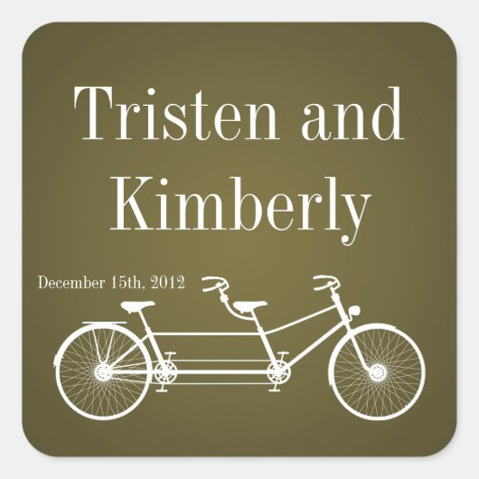 Bevorzugen Sticker Whimsical Brown Doppelbike Bicy (Vorderseite)