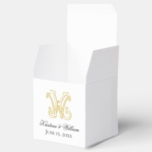 Bevorzugungsbox KW Monogram oder WK Monogram Geschenkschachtel (Geöffnet)