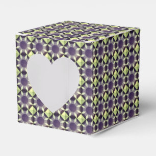 Bevorzugungsbox - Quilt Muster grün und blau Geschenkschachtel