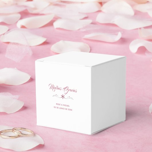 Bevorzugungsbox - Rosa Blume Geschenkschachtel (Hochzeit)