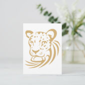 Bewachte Leoparde im Swish Zeichnend Stil Postkarte (Stehend Vorderseite)
